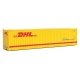 40′ Hi-Cube Corrugated-Side Container - Assembled -- DHL (yellow, red), HO, Walthers SceneMaster 8267