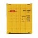 40′ Hi-Cube Corrugated-Side Container - Assembled -- DHL (yellow, red), HO, Walthers SceneMaster 8267