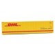40′ Hi-Cube Corrugated-Side Container - Assembled -- DHL (yellow, red), HO, Walthers SceneMaster 8267