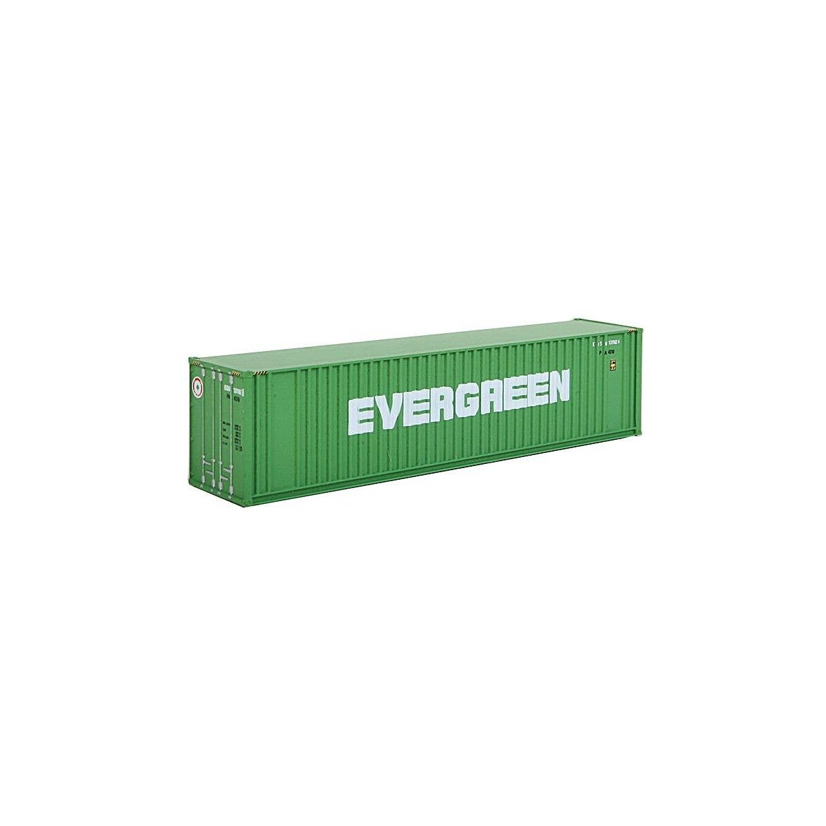 40′ Hi Cube Ribbed Side Container - Assembled -- Evergreen, N, Walthers SceneMaster 8802