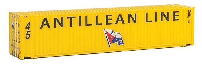 45′ CIMC Container - Assembled -- Antillean Line (yellow, black, blue, red), HO, Walthers SceneMaster 8551