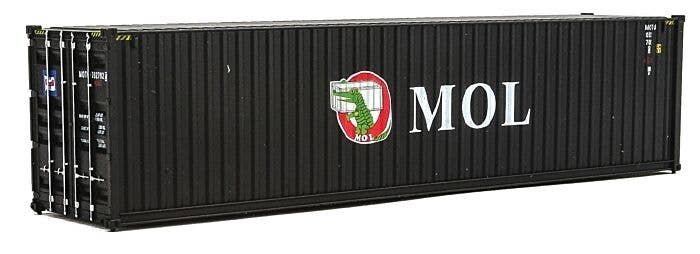 40′ Hi-Cube Corrugated-Side Container - Assembled -- Mitsui OSK Lines (black, white, red All, HO, Walthers SceneMaster 8264