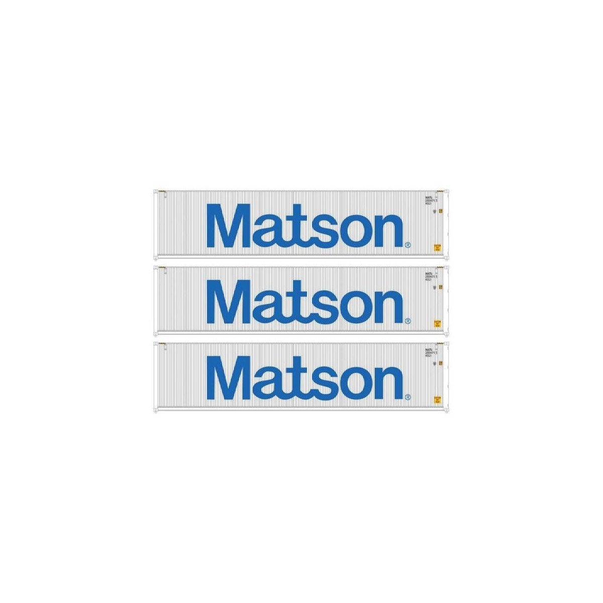 40′ Fully Corrugated Container - 3-Pack -- Matson, HO, Walthers SceneMaster 18253