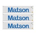 40′ Fully Corrugated Container - 3-Pack -- Matson, HO, Walthers SceneMaster 18253