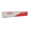 53′ Singamas Corrugated-Side Container - Assembled -- Canadian National (gray, red Three Mod, HO, Walthers SceneMaster 8537