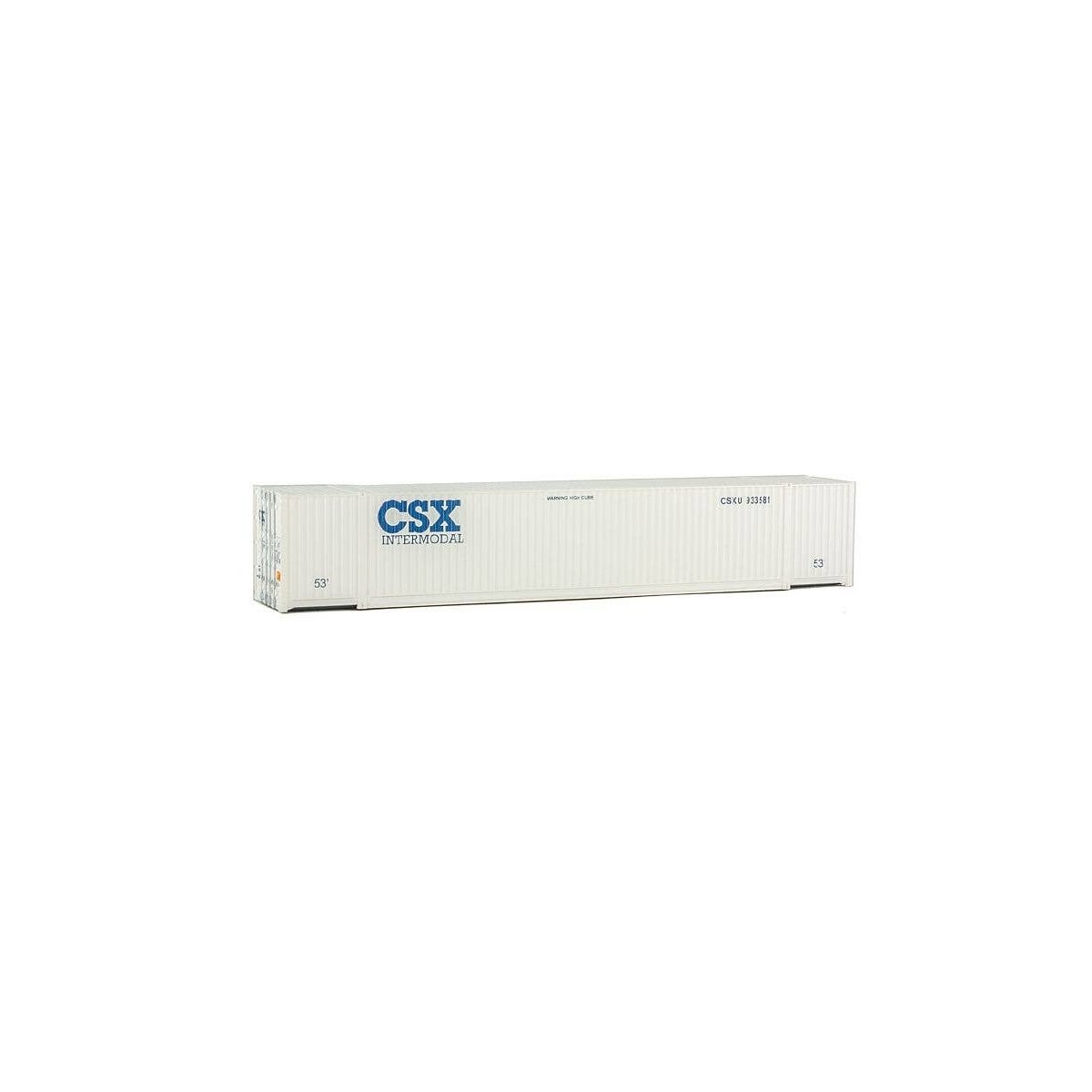 53′ Singamas Corrugated-Side Container - Assembled -- CSX Transportation (white, blue), HO, Walthers SceneMaster 8520