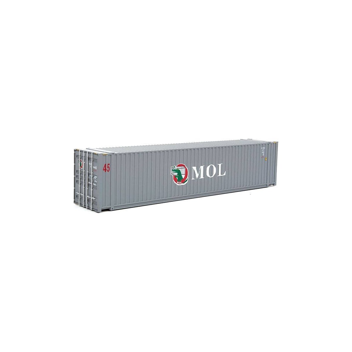 45′ CIMC Container - Assembled -- Mitsui OSK (gray, white, red, green, Alligator Logo), HO, Walthers SceneMaster 8572