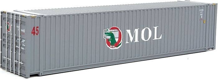 45′ CIMC Container - Assembled -- Mitsui OSK (gray, white, red, green, Alligator Logo), HO, Walthers SceneMaster 8572