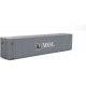 45′ CIMC Container - Assembled -- Mitsui OSK (gray, white, red, green, Alligator Logo), HO, Walthers SceneMaster 8572