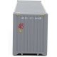 45′ CIMC Container - Assembled -- Mitsui OSK (gray, white, red, green, Alligator Logo), HO, Walthers SceneMaster 8572