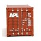 20′ Corrugated Container - Assembled -- American President Lines (brown, white), HO, Walthers SceneMaster 8061