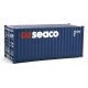 20′ Corrugated Container - Assembled -- GE Seaco (blue, white, red), HO, Walthers SceneMaster 8064