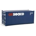 20′ Corrugated Container - Assembled -- GE Seaco (blue, white, red), HO, Walthers SceneMaster 8064