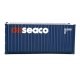 20′ Corrugated Container - Assembled -- GE Seaco (blue, white, red), HO, Walthers SceneMaster 8064