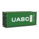 20′ Corrugated Container - Assembled -- UASC (green, white, red), HO, Walthers SceneMaster 8076