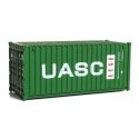 20′ Corrugated Container - Assembled -- UASC (green, white, red), HO, Walthers SceneMaster 8076
