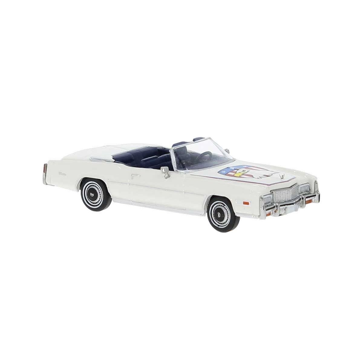 1975 Cadillac Eldorado Convertible - Assembled -- Top Down (white, Eagle Graphics), HO, Brekina Automodelle 19759