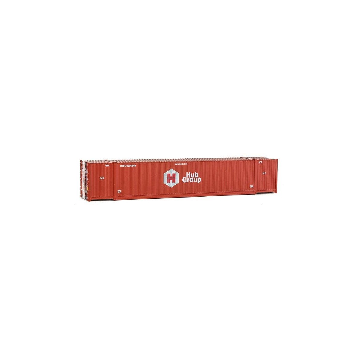 53′ Singamas Corrugated-Side Container - Assembled -- Hub Group (red, white), HO, Walthers SceneMaster 8521