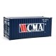 20′ Corrugated Container - Assembled -- CMA (blue, white, red), HO, Walthers SceneMaster 8062
