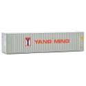40′ Hi-Cube Corrugated Container w/Flat Roof - Assembled -- Yang Ming (gray, red, blue), HO, Walthers SceneMaster 8221