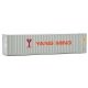 40′ Hi-Cube Corrugated Container w/Flat Roof - Assembled -- Yang Ming (gray, red, blue), HO, Walthers SceneMaster 8221