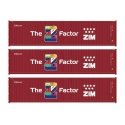 40′ Fully Corrugated Container - 3-Pack -- ZIM (The Z Factor), HO, Walthers SceneMaster 18257