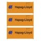 20′ Fully Corrugated Container - 3-Pack -- Hapag-Lloyd, HO, Walthers SceneMaster 18053