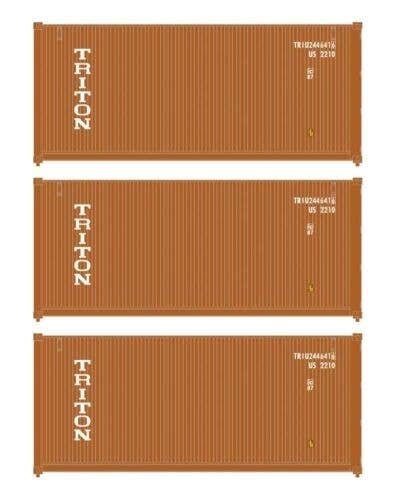 20′ Fully Corrugated Container - 3-Pack -- Triton, HO, Walthers SceneMaster 18055