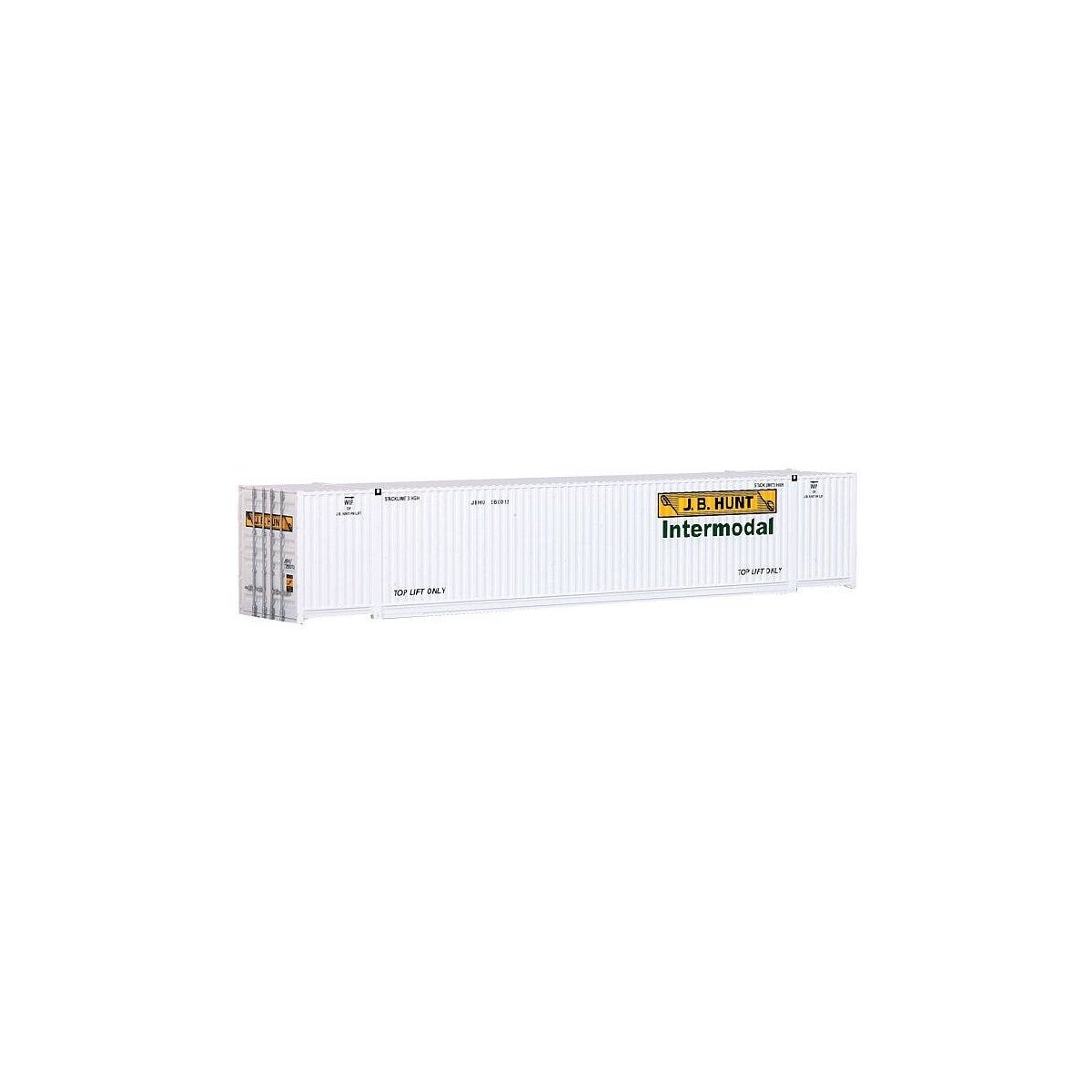 53′ Singamas Corrugated Side Container - Ready to Run -- J.B. Hunt Intermodal (white, yellow, HO, Walthers SceneMaster 8506