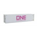 40′ Hi-Cube Corrugated-Side Container - Assembled -- Ocean Network Express - ONE (white, mag, HO, Walthers SceneMaster 8276