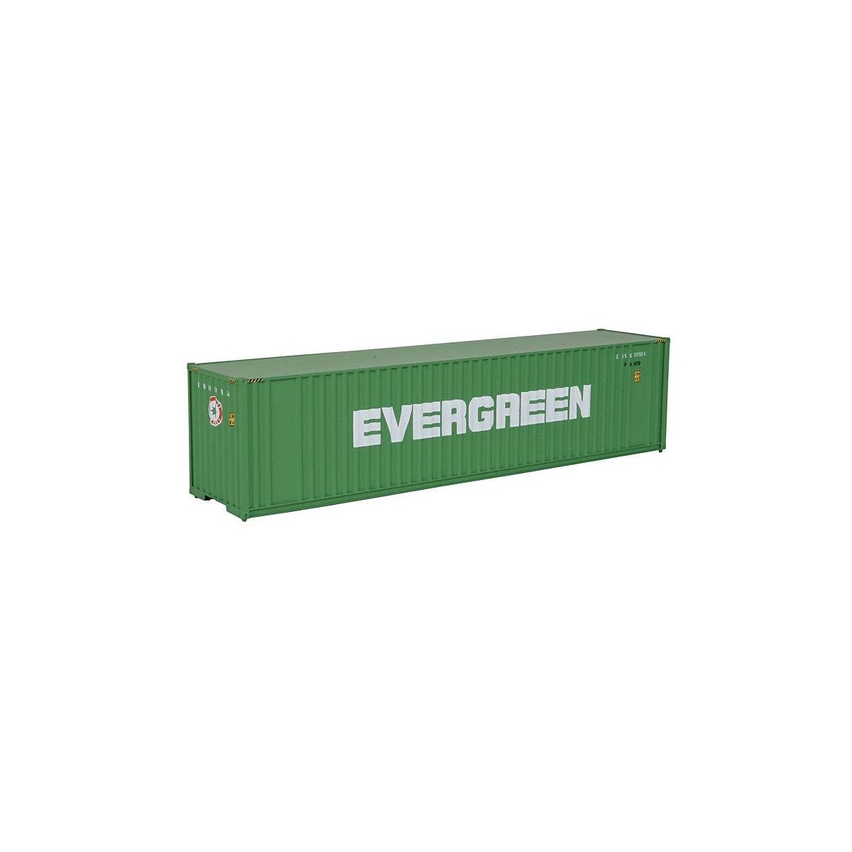 40′ Hi Cube Corrugated Container w/Flat Roof - Assembled -- Evergreen (green, white), HO, Walthers SceneMaster 8202