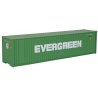 40′ Hi Cube Corrugated Container w/Flat Roof - Assembled -- Evergreen (green, white), HO, Walthers SceneMaster 8202