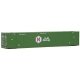53′ Singamas Corrugated Side Container - Ready to Run -- Hub Group (green, white, red), HO, Walthers SceneMaster 8505
