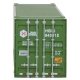 53′ Singamas Corrugated Side Container - Ready to Run -- Hub Group (green, white, red), HO, Walthers SceneMaster 8505