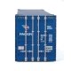 53′ Singamas Corrugated-Side Container - Assembled -- Pacer (blue, white, red), HO, Walthers SceneMaster 8535