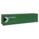 40′ Hi Cube Corrugated Container w/Flat Roof - Assembled -- CP Ships (green, white, black Mu, HO, Walthers SceneMaster 8206