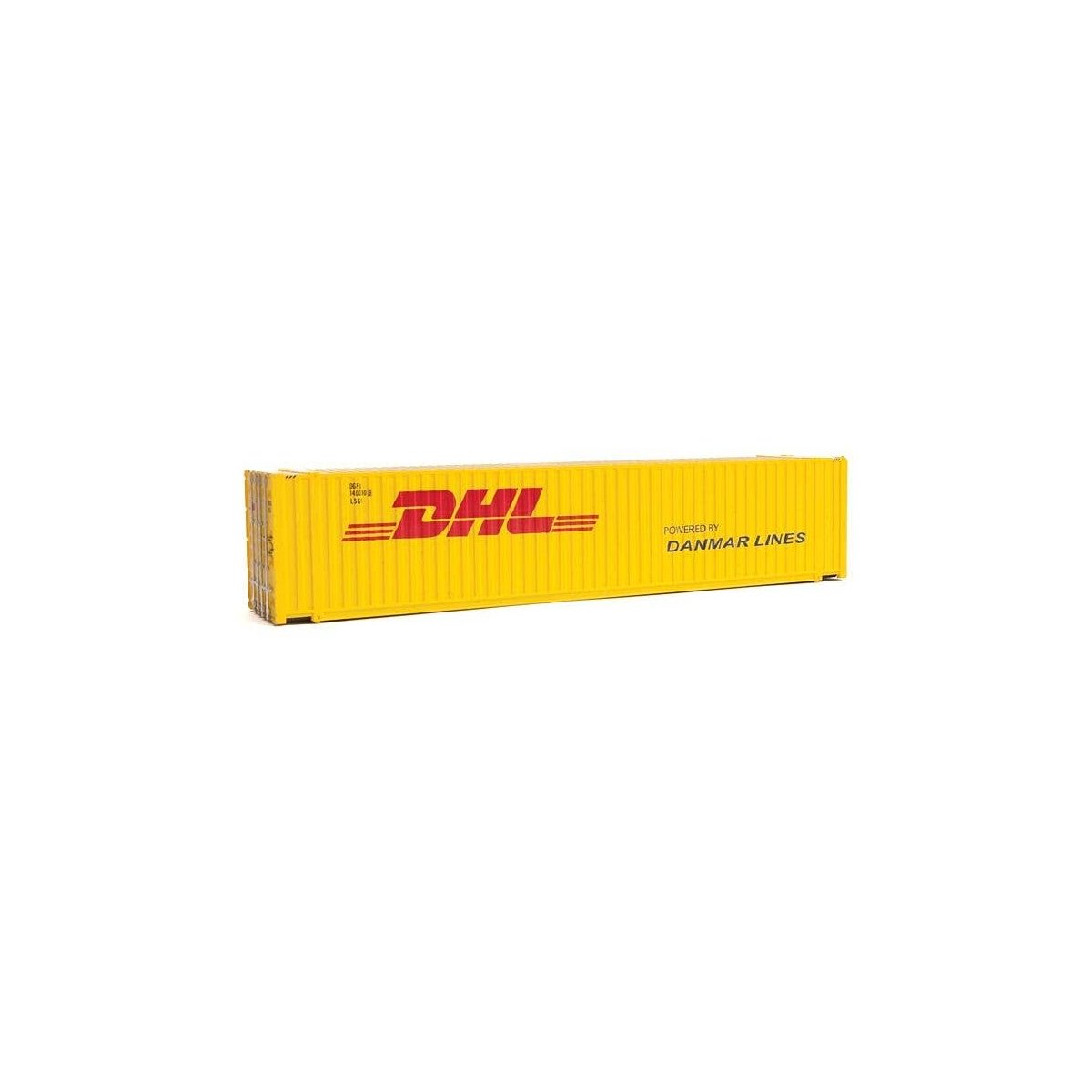 45′ CIMC Container - Assembled -- DHL (yellow, red), HO, Walthers SceneMaster 8560