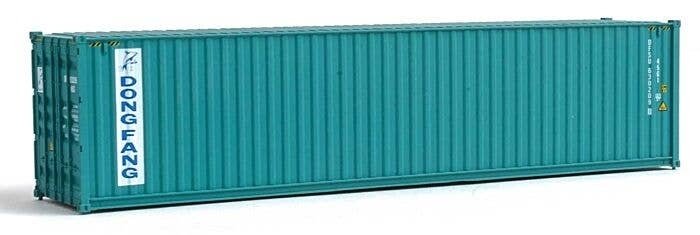 40′ Hi-Cube Corrugated-Side Container - Assembled -- Dong Fang (green, white), HO, Walthers SceneMaster 8268