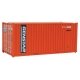 20′ Corrugated Container with Flat Panel - Assembled -- Genstar (orange, blue, white), HO, Walthers SceneMaster 8003