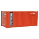 20′ Corrugated Container with Flat Panel - Assembled -- Genstar (orange, blue, white), HO, Walthers SceneMaster 8003