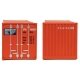 20′ Corrugated Container with Flat Panel - Assembled -- Genstar (orange, blue, white), HO, Walthers SceneMaster 8003