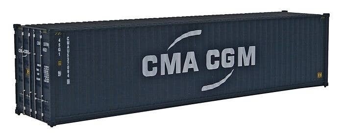 40′ Hi Cube Corrugated Side Container - Assembled -- CMA-CGM (New Logo), HO, Walthers SceneMaster 8257