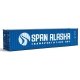 40′ Hi-Cube Corrugated-Side Container - Assembled -- Span Alaska (blue, white), HO, Walthers SceneMaster 8273