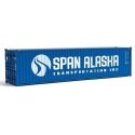 40′ Hi-Cube Corrugated-Side Container - Assembled -- Span Alaska (blue, white), HO, Walthers SceneMaster 8273