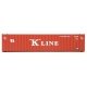45′ CIMC Container - Assembled -- K-Line (red, white), HO, Walthers SceneMaster 8563