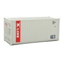 20′ Corrugated Container - Assembled -- K-Line (gray, red, white), HO, Walthers SceneMaster 8065