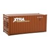 20′ Corrugated Container - Assembled -- Xtra Leasing (brown, white), HO, Walthers SceneMaster 8067