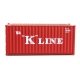 20′ Corrugated Container - Assembled -- K-Line (red, white), HO, Walthers SceneMaster 8073