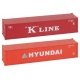 40′ Container 2-Pack - Ready to Run -- 1 Each Hyundai (orange), K-Line (red), HO, Faller Gmbh 182055