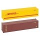 40′ Container 2-Pack - Ready to Run -- 1 Each DHL (yellow), Xtra (brown), HO, Faller Gmbh 182056